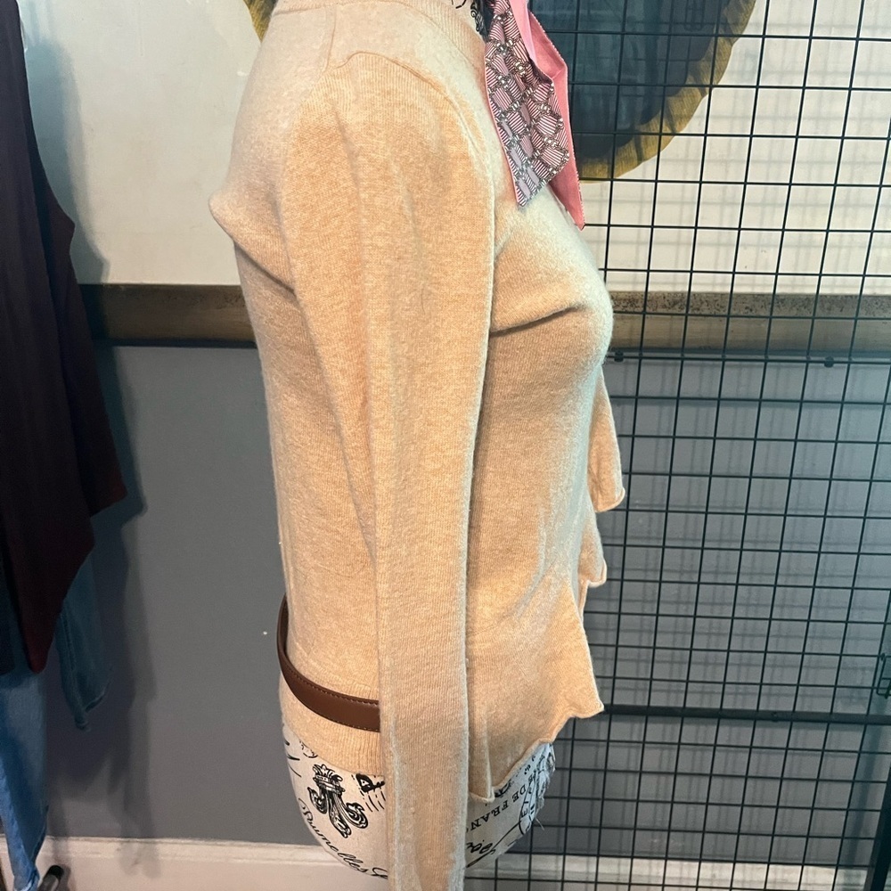 J. Crew Beige Ruffle Sweater - Picture 3 of 8